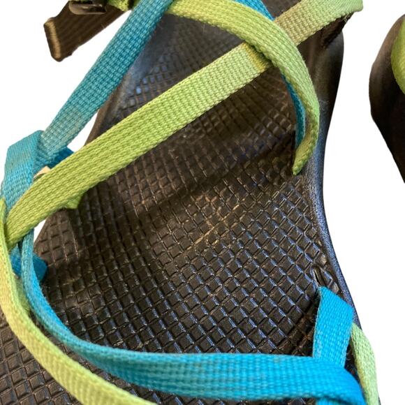 Womens Chaco ZX2 Yampa Celery Blue Adjustable Strap Vibram Sole Sandals Size 10 - Picture 6 of 16